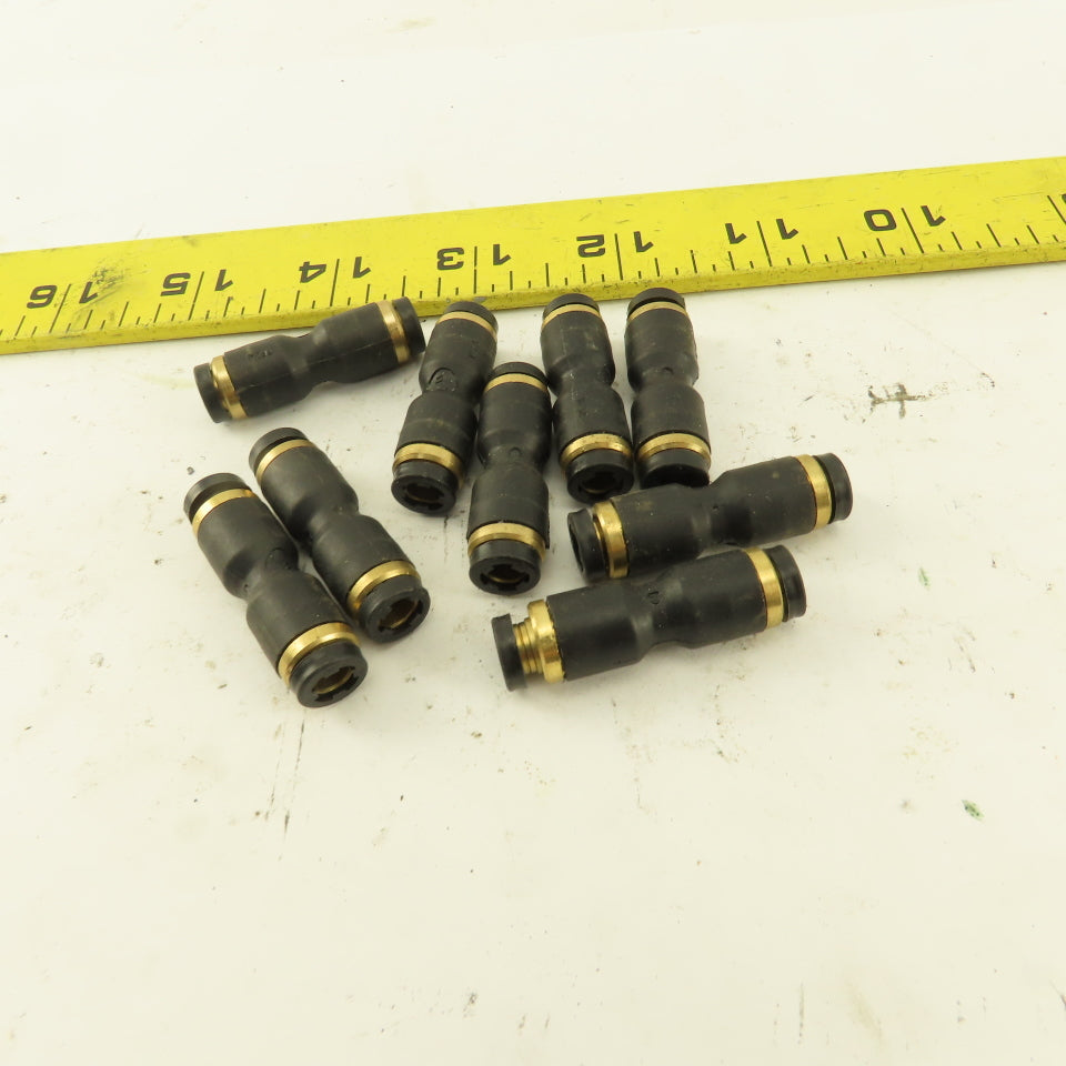 3/16" Tube x 3/16" Tube Nylon Union Fitting Lot of 9