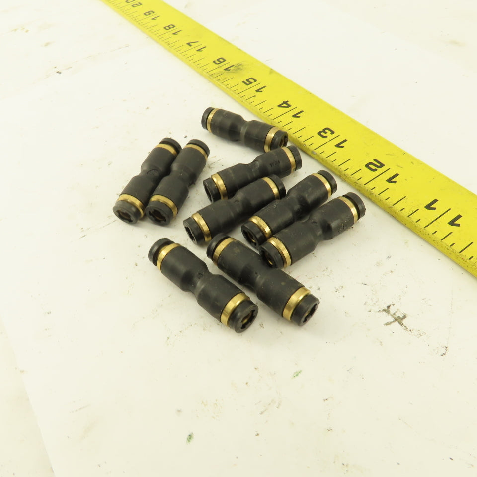 3/16" Tube x 3/16" Tube Nylon Union Fitting Lot of 9