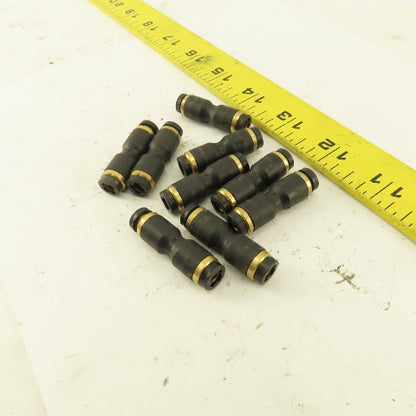 3/16" Tube x 3/16" Tube Nylon Union Fitting Lot of 9