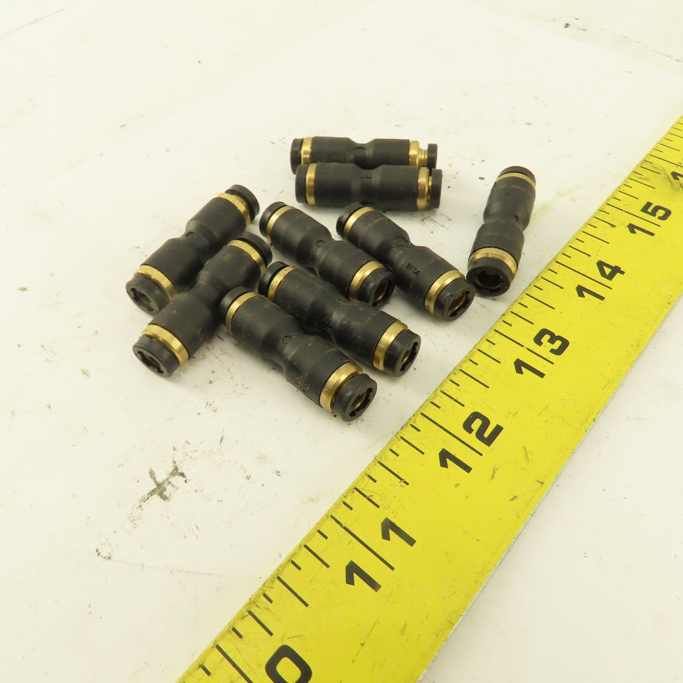 3/16" Tube x 3/16" Tube Nylon Union Fitting Lot of 9