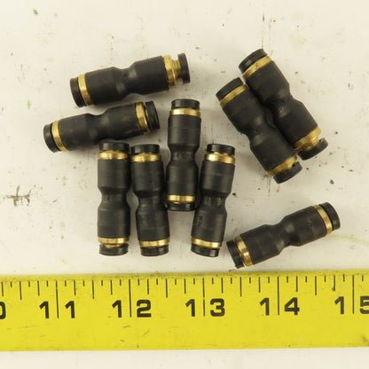 3/16" Tube x 3/16" Tube Nylon Union Fitting Lot of 9