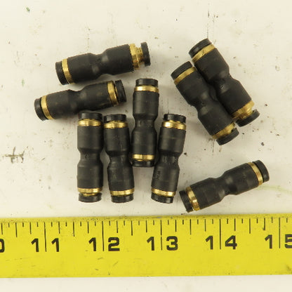 3/16" Tube x 3/16" Tube Nylon Union Fitting Lot of 9