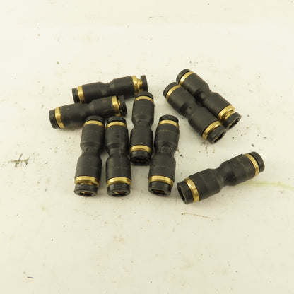 3/16" Tube x 3/16" Tube Nylon Union Fitting Lot of 9