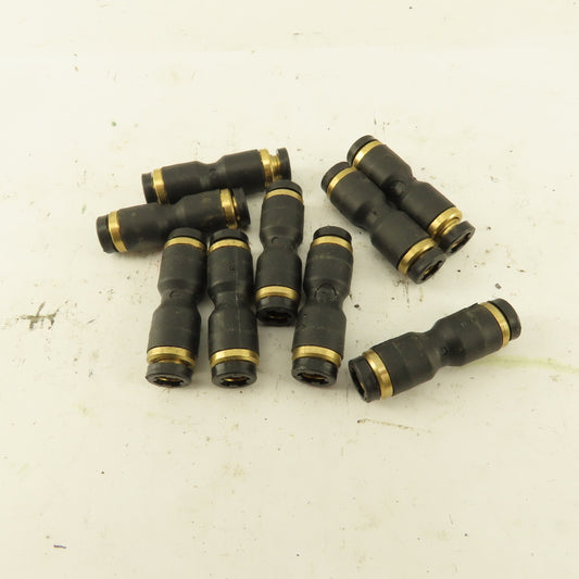 3/16" Tube x 3/16" Tube Nylon Union Fitting Lot of 9
