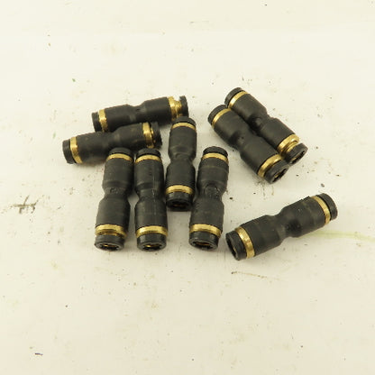3/16" Tube x 3/16" Tube Nylon Union Fitting Lot of 9
