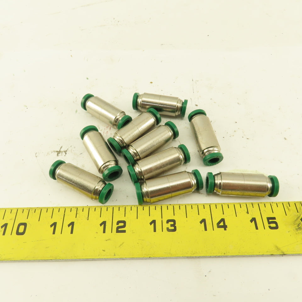 1/4" Tube X 1/4" Tube Brass Union Fitting Lot of 10