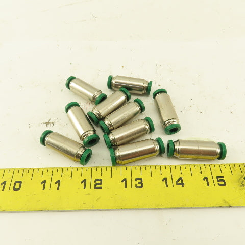 1/4" Tube X 1/4" Tube Brass Union Fitting Lot of 10