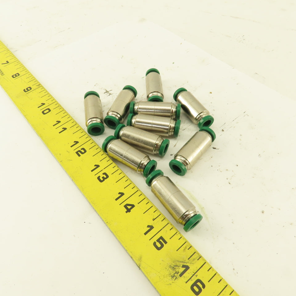 1/4" Tube X 1/4" Tube Brass Union Fitting Lot of 10