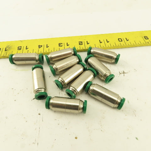 1/4" Tube X 1/4" Tube Brass Union Fitting Lot of 10