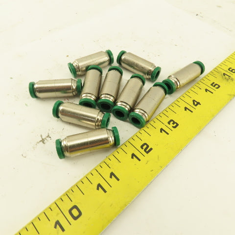 1/4" Tube X 1/4" Tube Brass Union Fitting Lot of 10