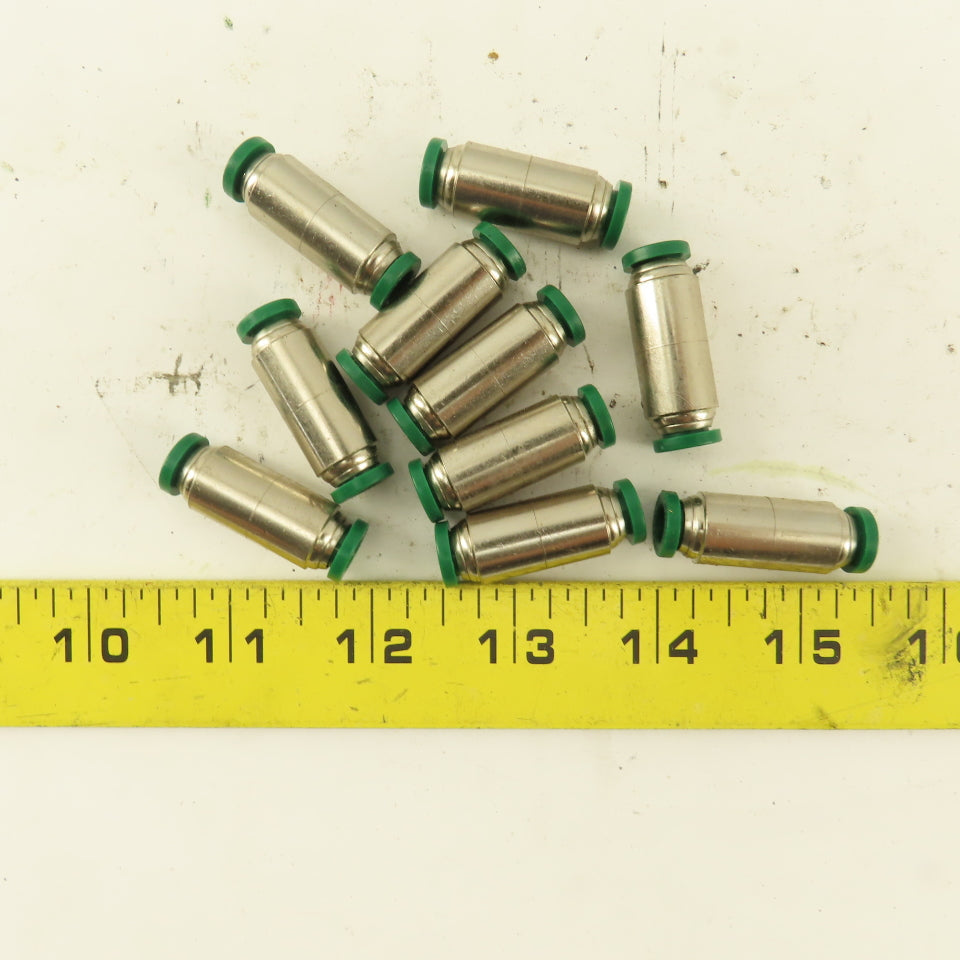 1/4" Tube X 1/4" Tube Brass Union Fitting Lot of 10