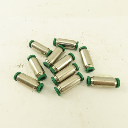 1/4" Tube X 1/4" Tube Brass Union Fitting Lot of 10