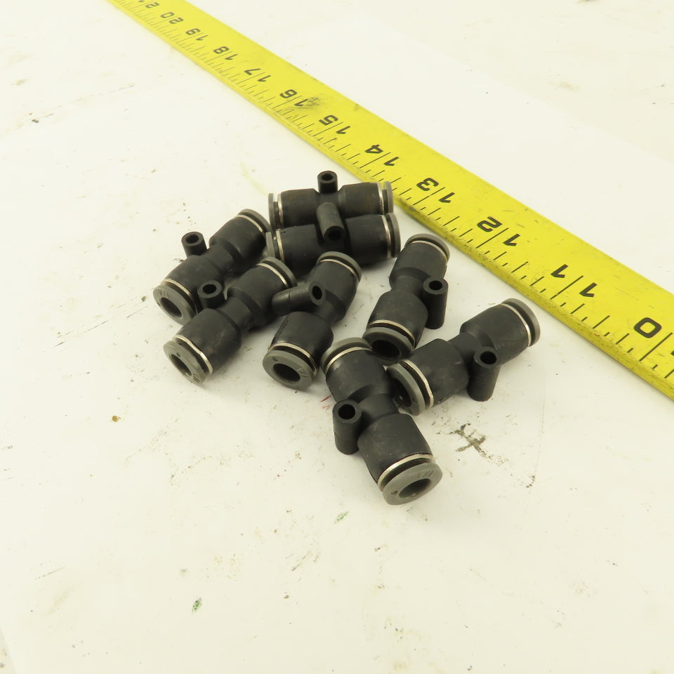 1/4" Tube X 1/4" Tube Nylon Union Fitting Lot of 8