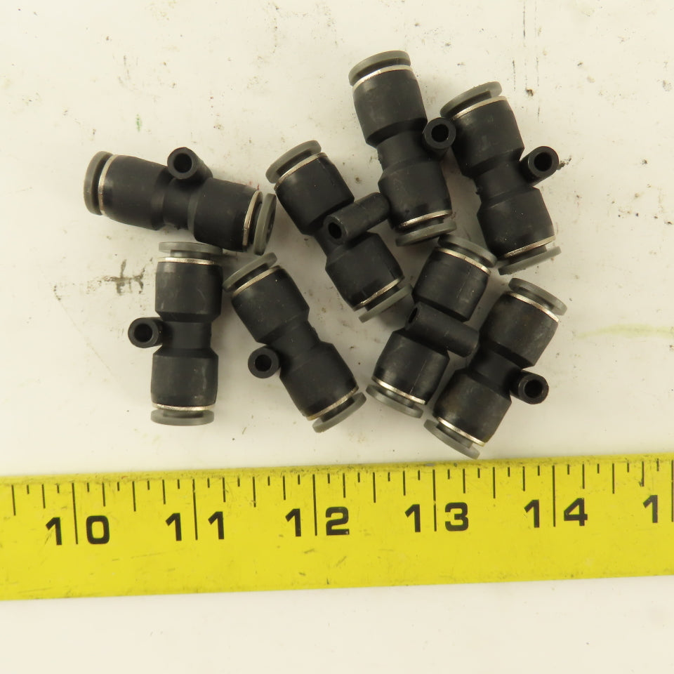 1/4" Tube X 1/4" Tube Nylon Union Fitting Lot of 8