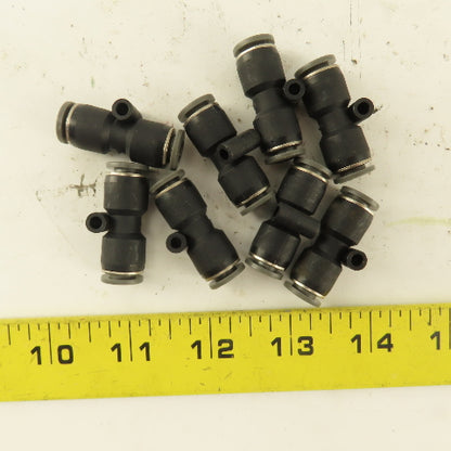 1/4" Tube X 1/4" Tube Nylon Union Fitting Lot of 8