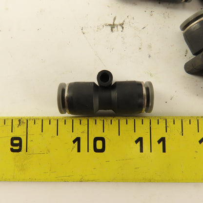 1/4" Tube X 1/4" Tube Nylon Union Fitting Lot of 8