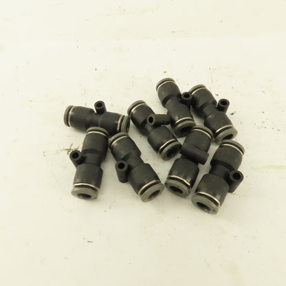 1/4" Tube X 1/4" Tube Nylon Union Fitting Lot of 8