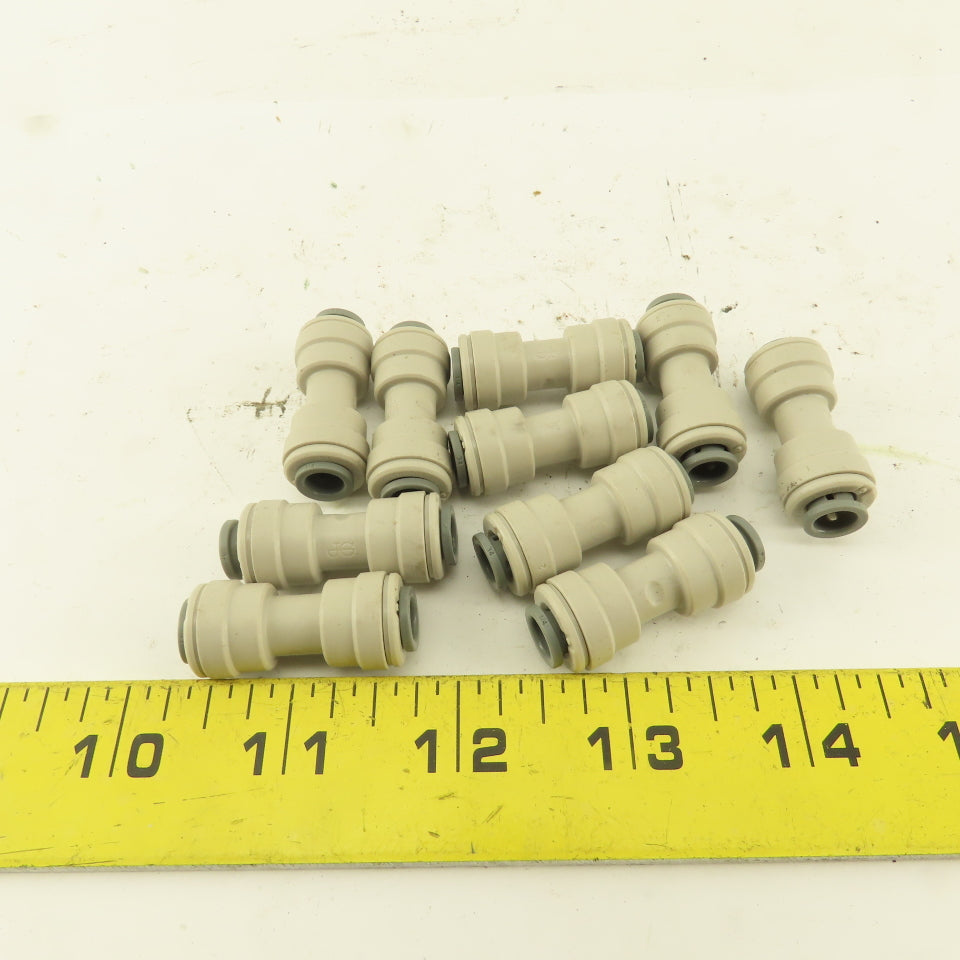 1/4" Tube X 1/4" Tube Nylon Union Fitting Lot of 10