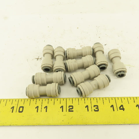 1/4" Tube X 1/4" Tube Nylon Union Fitting Lot of 10