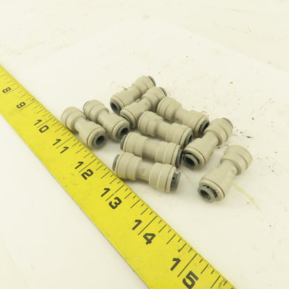 1/4" Tube X 1/4" Tube Nylon Union Fitting Lot of 10
