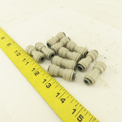 1/4" Tube X 1/4" Tube Nylon Union Fitting Lot of 10