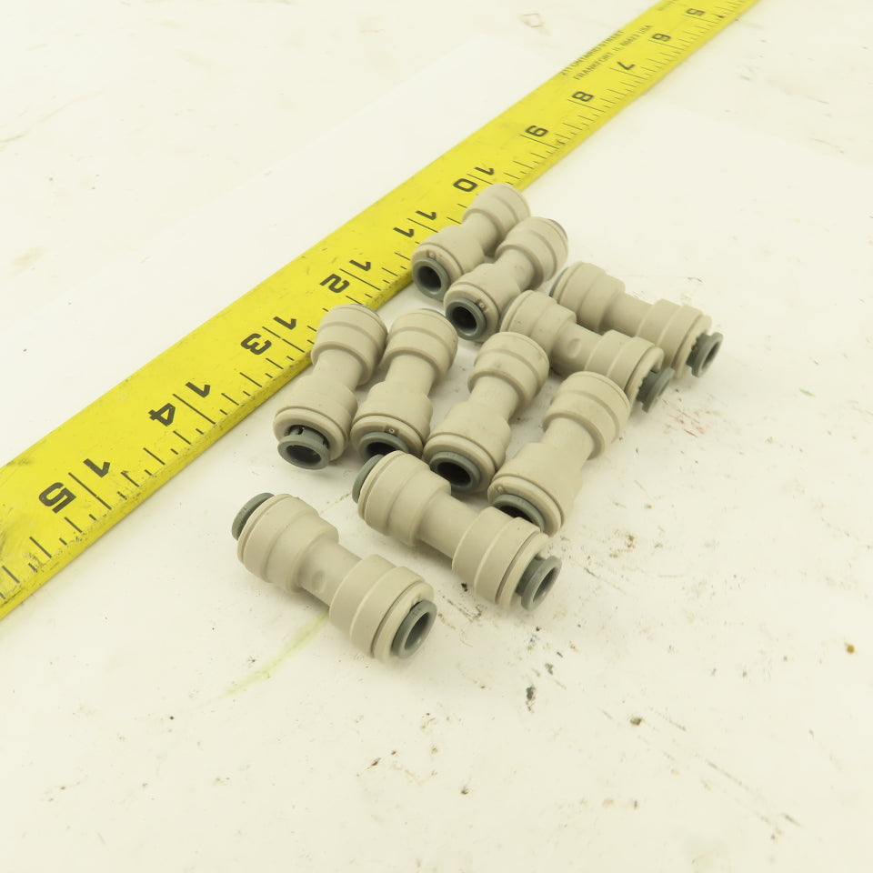 1/4" Tube X 1/4" Tube Nylon Union Fitting Lot of 10