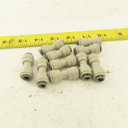 1/4" Tube X 1/4" Tube Nylon Union Fitting Lot of 10