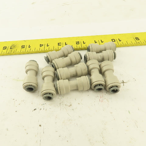 1/4" Tube X 1/4" Tube Nylon Union Fitting Lot of 10