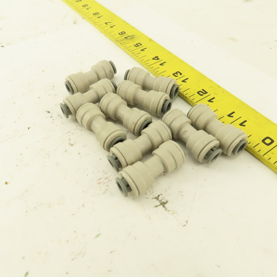 1/4" Tube X 1/4" Tube Nylon Union Fitting Lot of 10