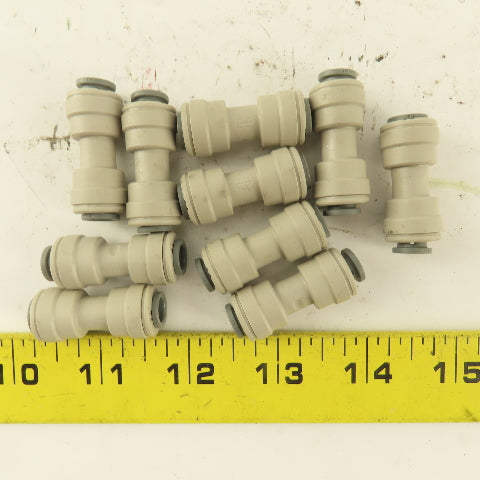 1/4" Tube X 1/4" Tube Nylon Union Fitting Lot of 10