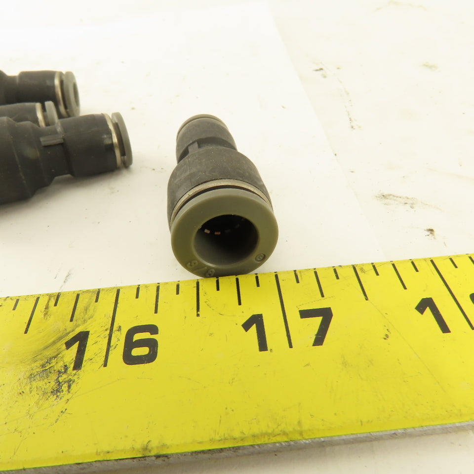 1/4" Tube x 3/8" Tube Nylon Union Fitting Lot of 12