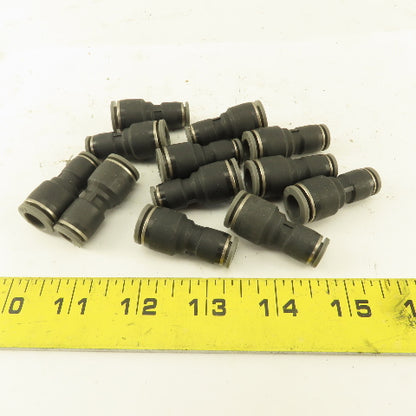 1/4" Tube x 3/8" Tube Nylon Union Fitting Lot of 12