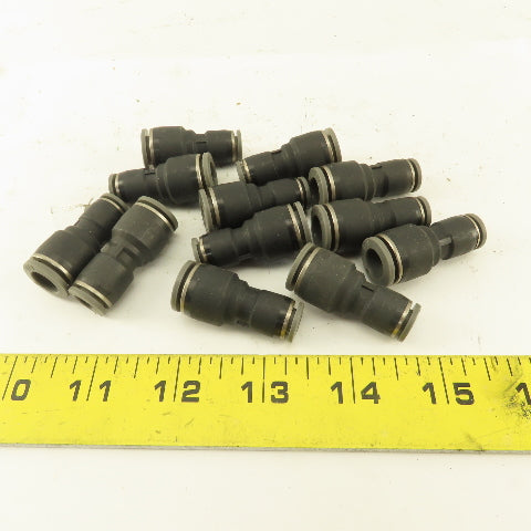 1/4" Tube x 3/8" Tube Nylon Union Fitting Lot of 12