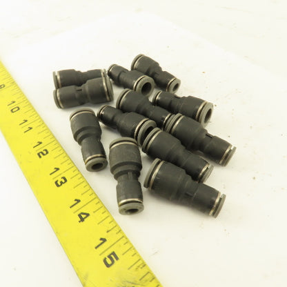 1/4" Tube x 3/8" Tube Nylon Union Fitting Lot of 12