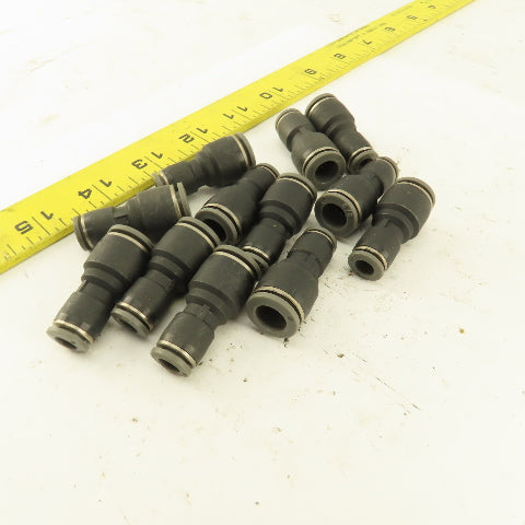 1/4" Tube x 3/8" Tube Nylon Union Fitting Lot of 12