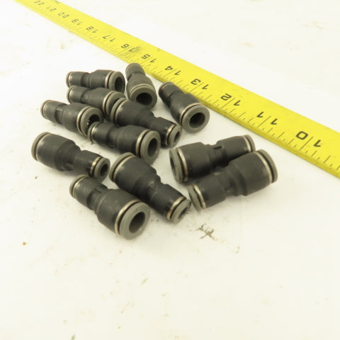 1/4" Tube x 3/8" Tube Nylon Union Fitting Lot of 12