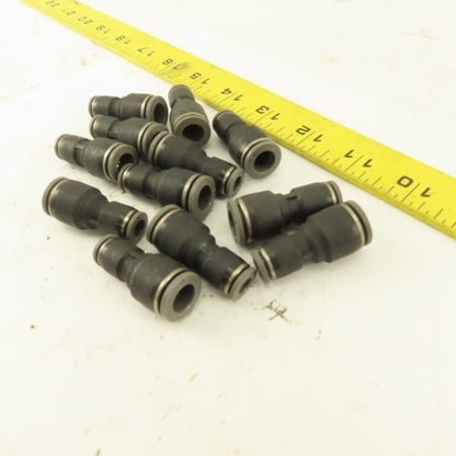 1/4" Tube x 3/8" Tube Nylon Union Fitting Lot of 12
