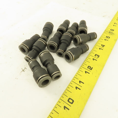 1/4" Tube x 3/8" Tube Nylon Union Fitting Lot of 12