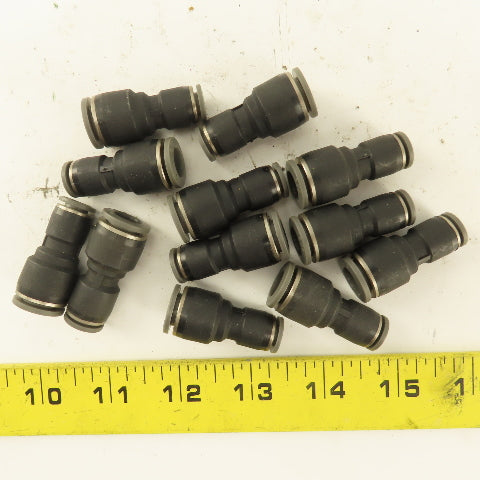 1/4" Tube x 3/8" Tube Nylon Union Fitting Lot of 12