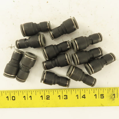 1/4" Tube x 3/8" Tube Nylon Union Fitting Lot of 12