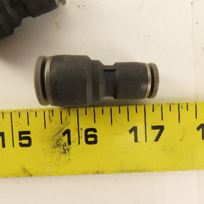 1/4" Tube x 3/8" Tube Nylon Union Fitting Lot of 12