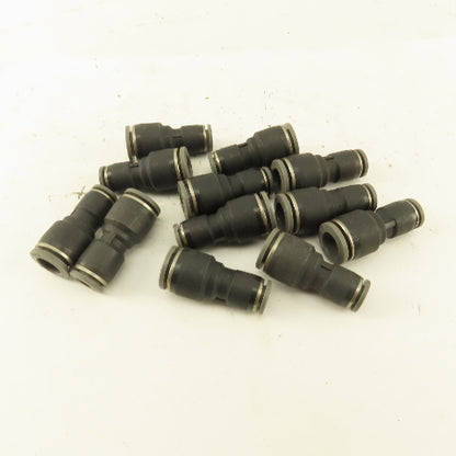 1/4" Tube x 3/8" Tube Nylon Union Fitting Lot of 12
