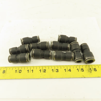 3/8" Tube x 1/2" Tube Nylon Union Fitting Lot of 10
