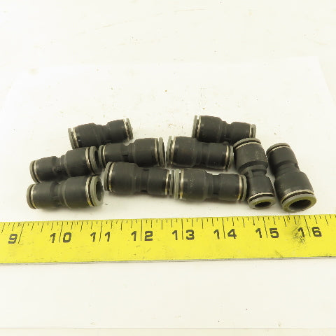 3/8" Tube x 1/2" Tube Nylon Union Fitting Lot of 10