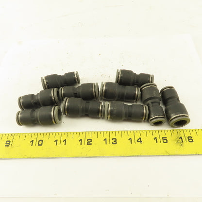 3/8" Tube x 1/2" Tube Nylon Union Fitting Lot of 10