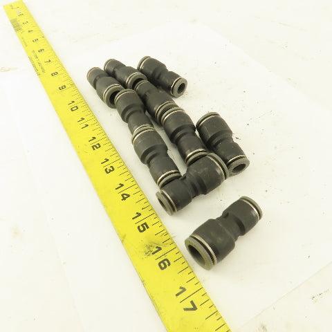 3/8" Tube x 1/2" Tube Nylon Union Fitting Lot of 10