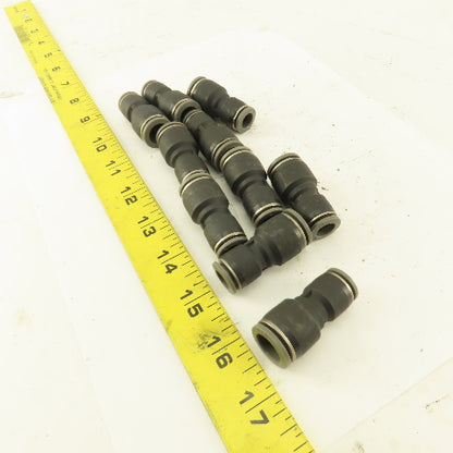 3/8" Tube x 1/2" Tube Nylon Union Fitting Lot of 10