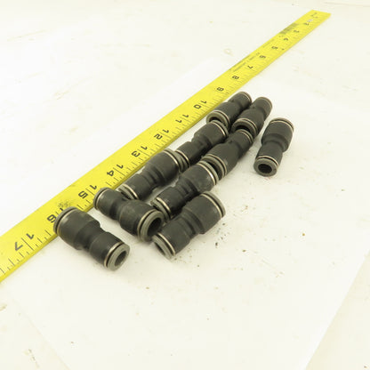 3/8" Tube x 1/2" Tube Nylon Union Fitting Lot of 10