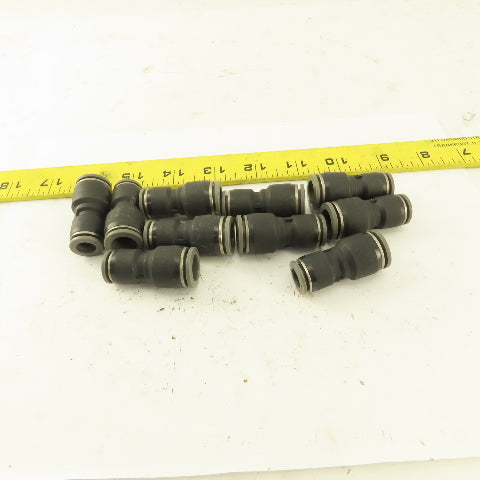 3/8" Tube x 1/2" Tube Nylon Union Fitting Lot of 10