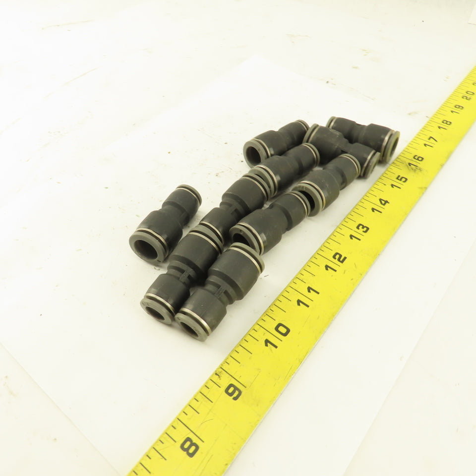 3/8" Tube x 1/2" Tube Nylon Union Fitting Lot of 10